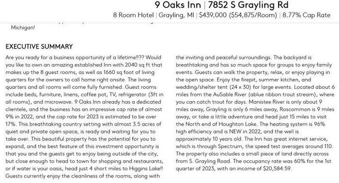9 Oaks Inn (Pine Aire Motel) - From Real Estate Listing